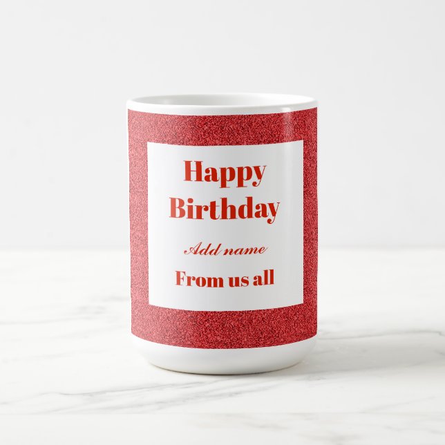 Caneca De Café Feliz aniversário personalizado de todos nós. (Centro)