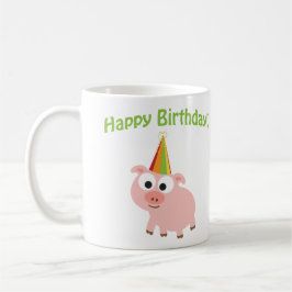 Caneca De Café Feliz aniversário! Porco Cujo