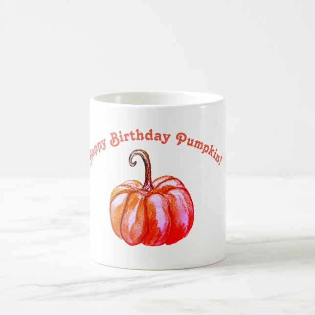 Caneca De Café Feliz Aniversário Pumpkin Personalizado Mug (Centro)