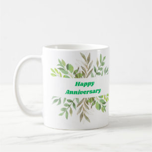 Caneca De Café "Feliz Aniversário" "Segurando Mãos", casamento cl