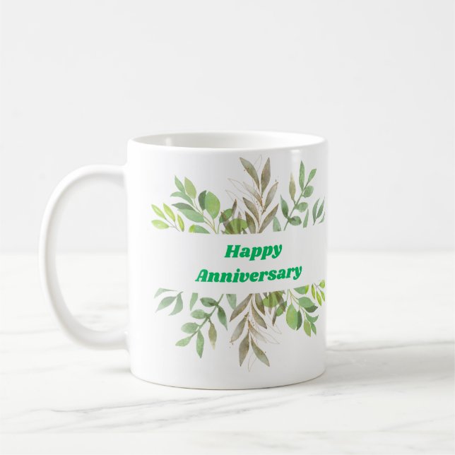 Caneca De Café "Feliz Aniversário" "Segurando Mãos", casamento cl (Esquerda)