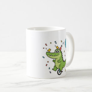 Caneca De Café Feliz Aniversário Tema Cartoon Circo de Crocodilo