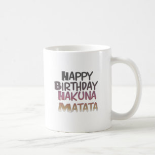 Caneca De Café Feliz Aniversário Vintage Hakuna Matata Roxo Inspi