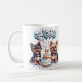 Caneca De Café Feliz aniversário Yorkie Dog