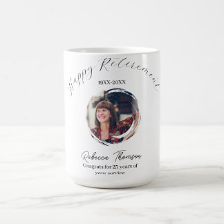 Caneca De Café Feliz ano de aposentadoria nome círculo foto apose