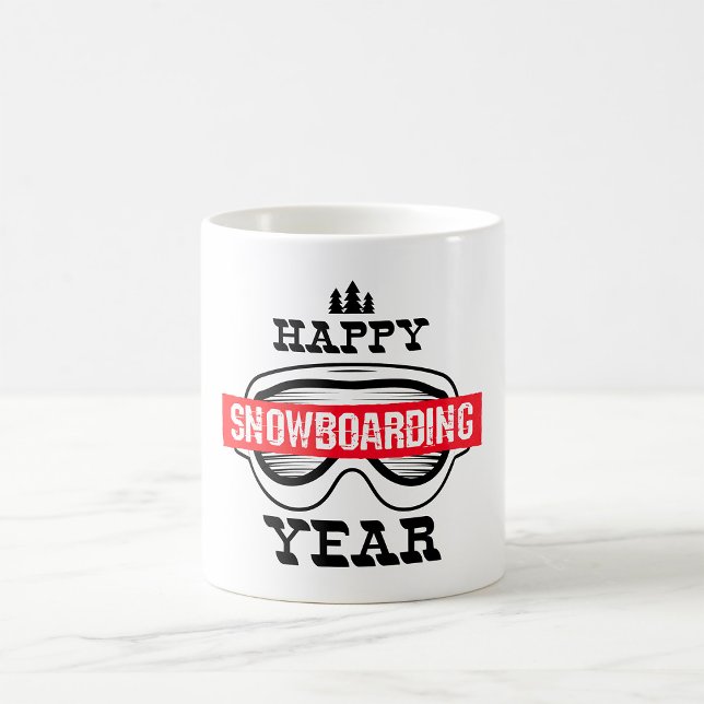 Caneca De Café Feliz Ano de Snowboarding (Criador carregado)