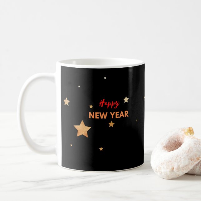 Caneca De Café feliz ano novo (Com Donut)