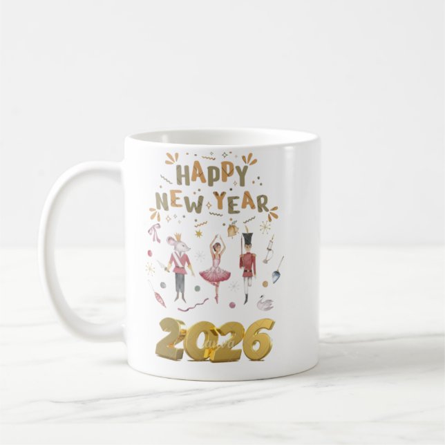 Caneca De Café feliz ano novo 2026 (Esquerda)