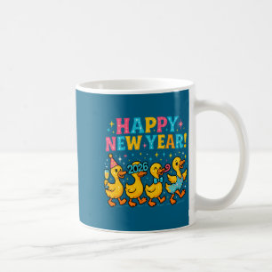 Caneca De Café Feliz Ano Novo 2026 Presente de Festa de Pato Fofo
