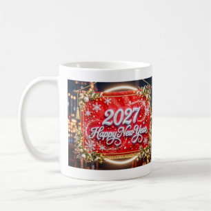 Caneca De Café Feliz Ano Novo 2027 Celebração