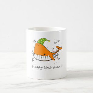 Caneca De Café feliz ano novo - amante da baleia