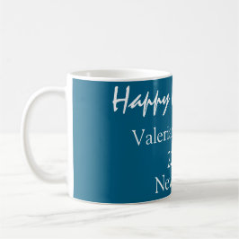 Caneca De Café Feliz ano novo azul nome lugar ano boho simples 