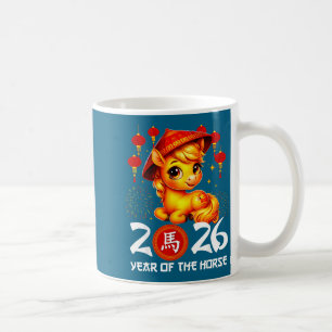 Caneca De Café Feliz Ano Novo Chinês do Cavalo 2026 Ano Novo Luna
