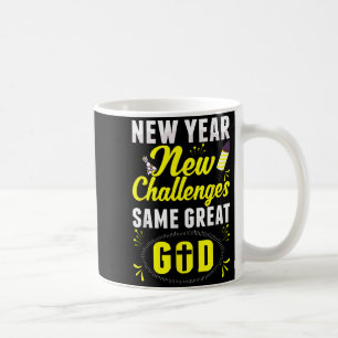 Caneca De Café Feliz Ano Novo Cristão Novos Desafios Mesmo Grande
