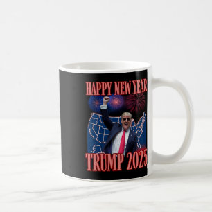 Caneca De Café Feliz ano novo De Trump Cute 2025 45 47 Outlaw Won