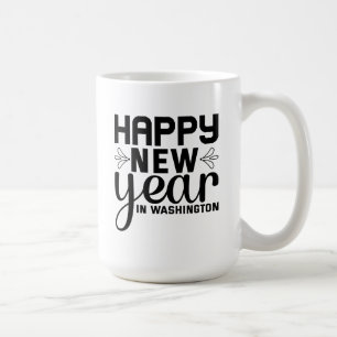 Caneca De Café Feliz Ano Novo em Washington-54688