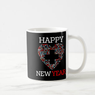 Caneca De Café Feliz Ano Novo Enfermeira Coração 2023 Enfermagem