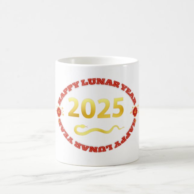 Caneca De Café Feliz Ano Novo Lunar 2025 (Centro)