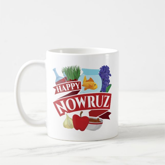 Caneca De Café Feliz Ano Novo Persa de Nowruz (Esquerda)