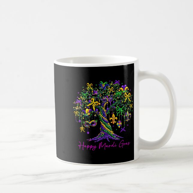 Caneca De Café Feliz Árvore de Contas de Carnaval do Mardi Gras M (Direita)