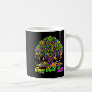 Caneca De Café Feliz Árvore de Mardi Gras Contas Máscara Carnaval