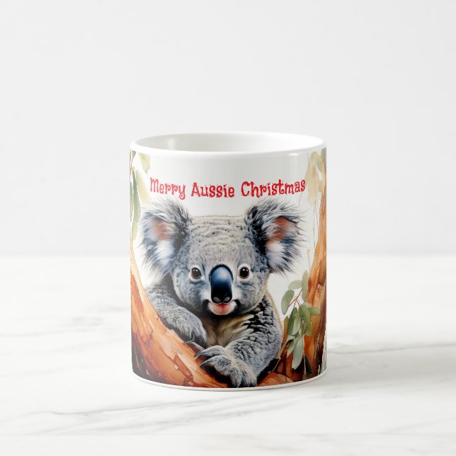 Caneca De Café Feliz Aussie Christmas Koala (Centro)