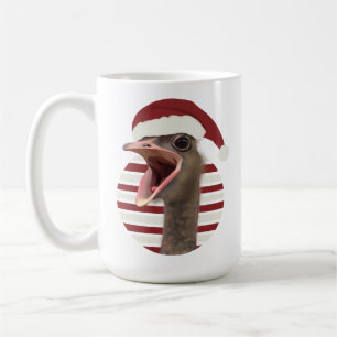 Caneca De Café Feliz avestruz Natal Com Papai Noel