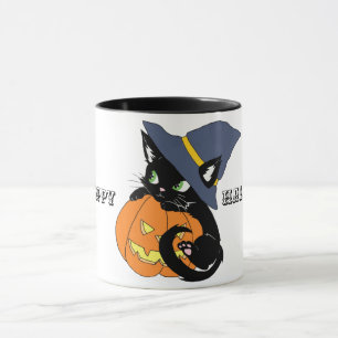 Caneca de café feliz bonito do gatinho do Dia das