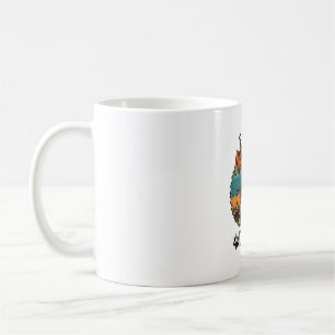 Caneca De Café Feliz Cachorro Travesso Marrom Sol Retro Pegadas