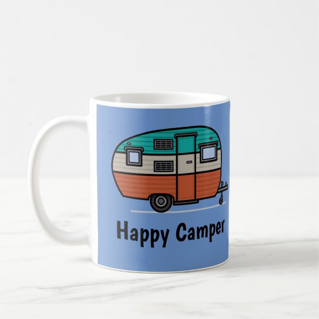 Caneca De Café Feliz Camper, adicione texto, café (Esquerda)