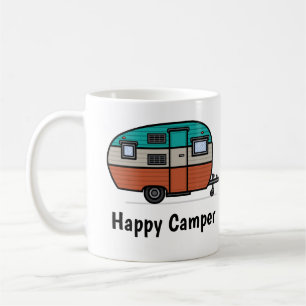 Caneca De Café Feliz Camper, adicione texto, Café Mug