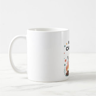 Caneca De Café Feliz Camping Raccoon, Cartoon de Campanha