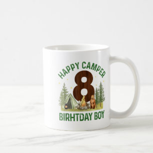 Caneca De Café Feliz campista 8 acampamento na floresta meninos 8