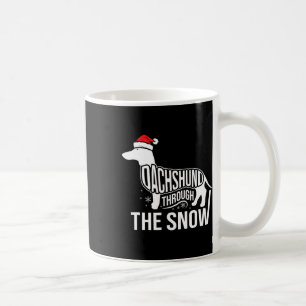 Caneca De Café Feliz Cão De Natal Dachshund Através Da Corte De N