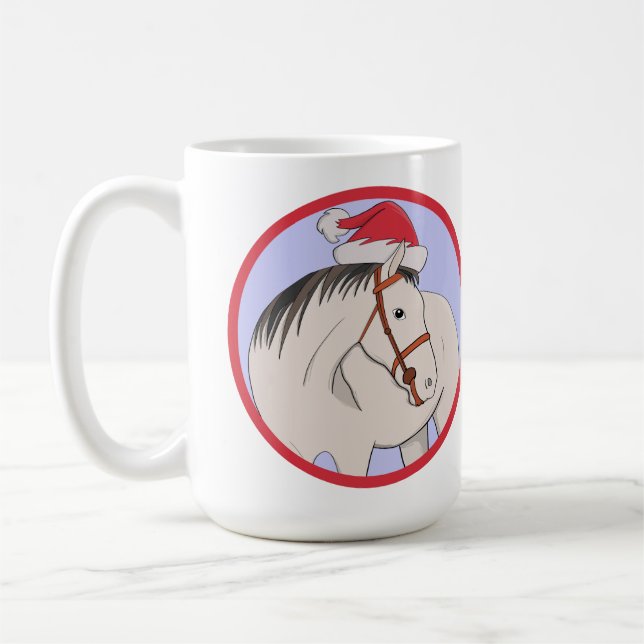 Caneca De Café Feliz Cavalo de Natal (Esquerda)
