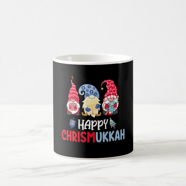 Caneca De Café Feliz Chrismukkah Gnomos Hanukkah Feliz Natal (Centro)
