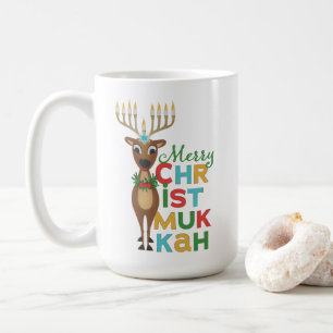 Caneca De Café Feliz Christmukkah Reindeer