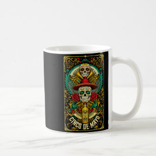 Caneca De Café Feliz cinco de maio sombrero mexicano caveiraFeliz