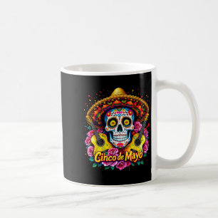 Caneca De Café Feliz cinco de maio sombrero mexicano crânio violã