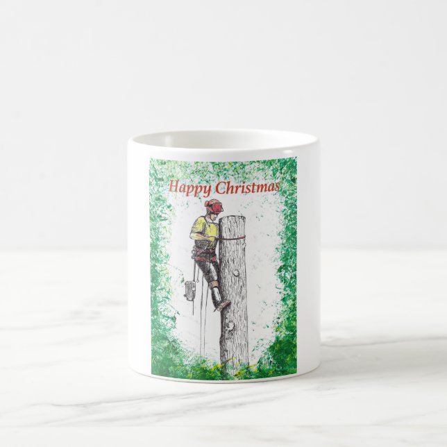 Caneca De Café Feliz cirurgião arborista de Natal (Centro)
