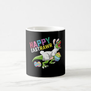 Caneca De Café Feliz Coelho de Páscoa Dinossauro T Rex Ovo de Pás
