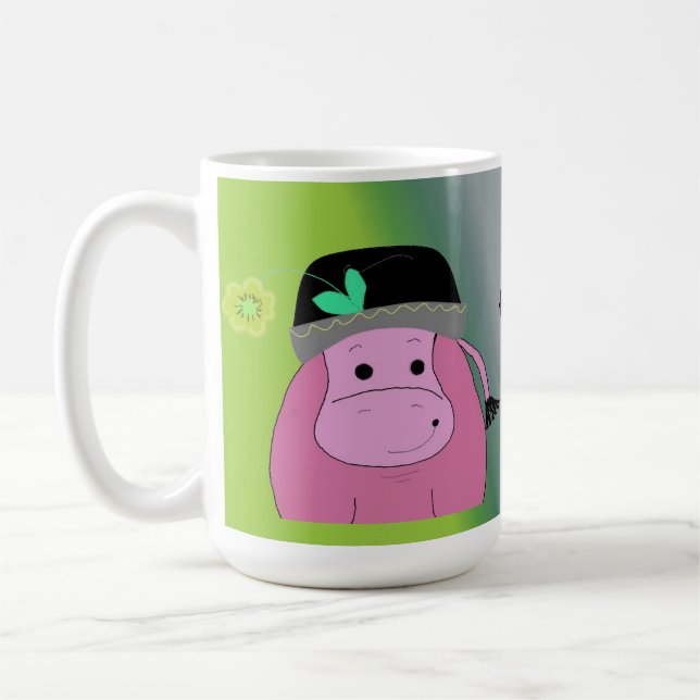 Caneca De Café Feliz como Hippo - Hippopotamus (Esquerda)