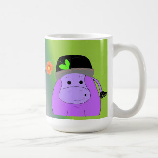Caneca De Café Feliz como um Hipopótamo - Hipopótamo Roxo