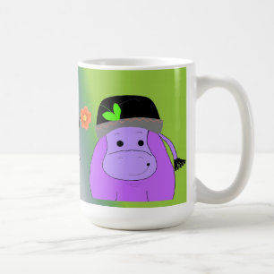 Caneca De Café Feliz como um Hippo - Hippopotamus roxo