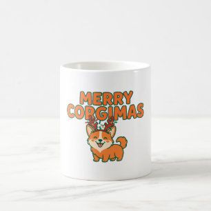 Caneca De Café Feliz Corgimas Camisa engraçada de Natal de Corgi