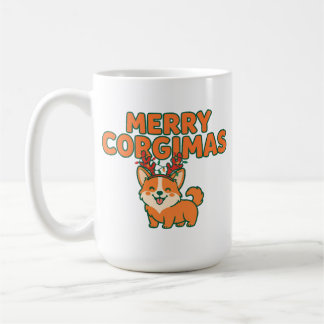 Caneca De Café Feliz Corgimas Camisa engraçada de Natal para mães