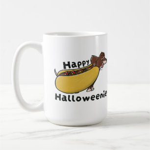 Caneca De Café Feliz Dachshund Cachorro-Quente de Halloween