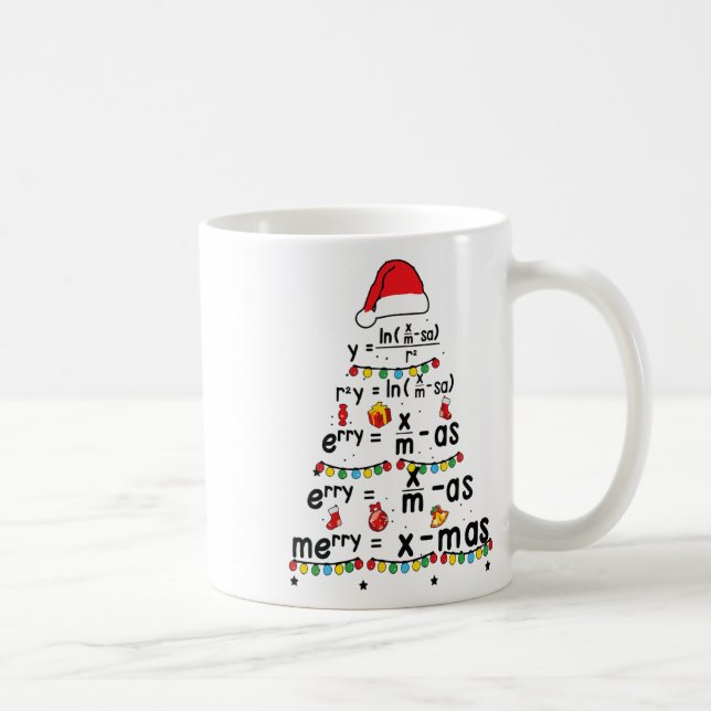 Caneca De Café Feliz de Equação de Matemática X-mas Engraçado Pro (Direita)