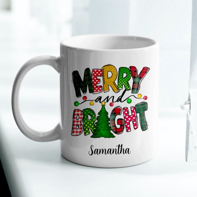 Caneca De Café Feliz de Natal e Férias Brilhantes (Criador carregado)