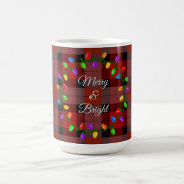 Caneca De Café Feliz De Natal E Luzes Brilhantes
